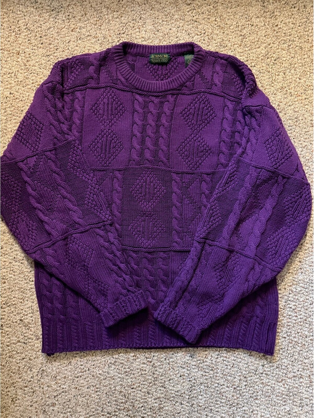 Robinsons Private Stock vintage purple geo knit sweater